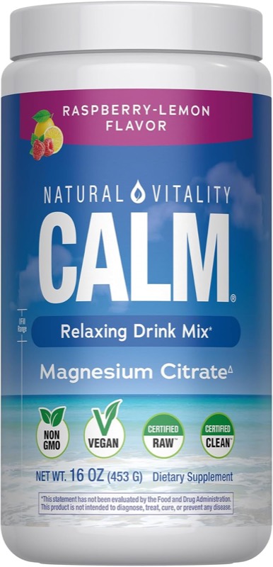 Natural Vitality Calm Magnesium Citrate Powder, Raspberry Lemon, 16 oz